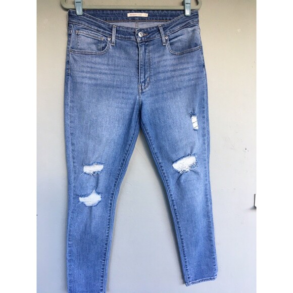 Levi’s 721 High Rise Skinny Jeans Womens 31x30 Distressed Stretch Casual School - Picture 4 of 11